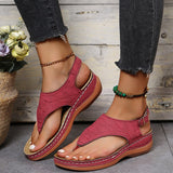 Lourdasprec Summer Women Strap Sandals Women's Flats Open Toe Solid Casual Shoes Rome Wedges Thong Sandals Sexy Ladies Shoes