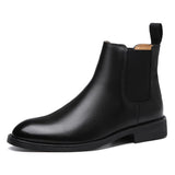 LOURDASPREC-Graduation Gift - Spring Winter Elegant Chelsea Boots Genuine Leather Men Shoes Slip-on Dress Formal Boots Mens Boots Shoes for Men Chelsea Boots