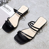 New Female Sandals Sexy Summer Slippers Ladies High Heels Square Open Toe Slides Party Shoes Women Sandals for Women
