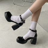 Black Friday Sales Lolita Shoes Women Japanese Style Mary Jane Shoes Women Vintage Shallow High Heels Chunky Platform Shoes Cosplay Female Sandals