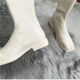 Halloween Lourdasprec Woman Thigh High Boots Fashion Women Knight Knee-High Boots Leather 2022 Flats Women's Shoes Winter Long Boots