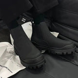 Lourdasprec-Winter Black Leather Boots