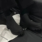 Lourdasprec-Winter Black Leather Boots