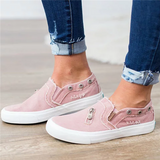 Lourdasprec-Zipper-Decorate Flat Slip-on Sneakers