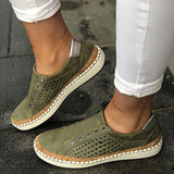 Lourdasprec-Women Casual Slip On Hollow-Out Sneakers