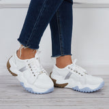 Lourdasprec-Women Platform Sneakers Lace Up Tennis Walking Shoes