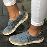 Lourdasprec-Women Casual Slip On Hollow-Out Sneakers