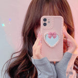 Lourdasprec-Harajuku Kawaii Fashion Gyaru Heart Mirror iPhone Case