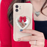 Lourdasprec-Harajuku Kawaii Fashion Gyaru Heart Mirror iPhone Case