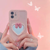 Lourdasprec-Harajuku Kawaii Fashion Gyaru Heart Mirror iPhone Case