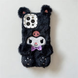 Lourdasprec-Kawaii Kuromi My Melody Hello Kitty Fluffy iPhone Case