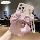 Lourdasprec-Harajuku Kawaii Fashion Gyaru Bow Pearl iPhone Case