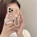 Lourdasprec-Harajuku Kawaii Fashion Gyaru Bow Pearl iPhone Case